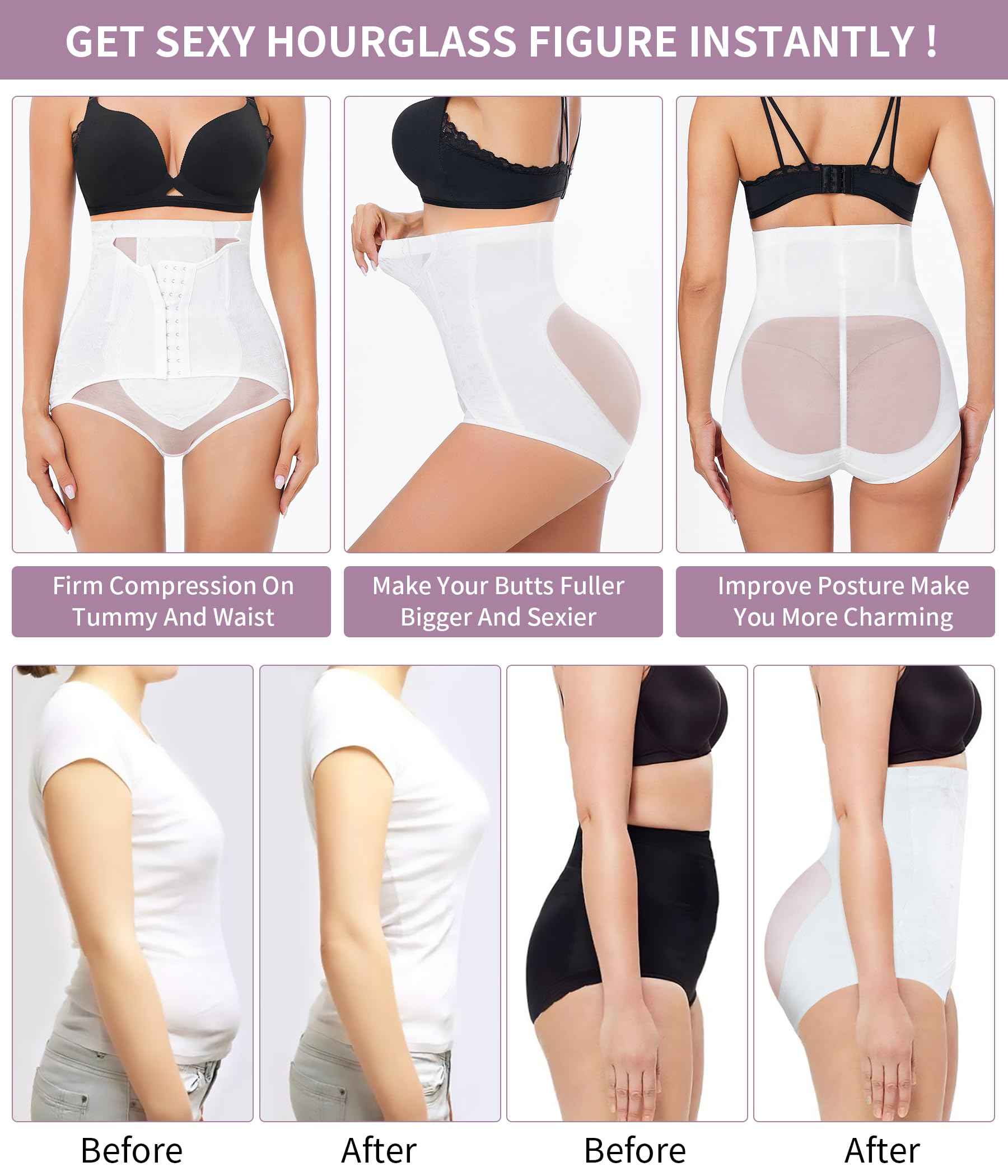 YERKOAD Tummy Control Panties for Women Shapewear Butt Lifter Short High Waist Trainer Corset Slimming Body Shaper Underwear