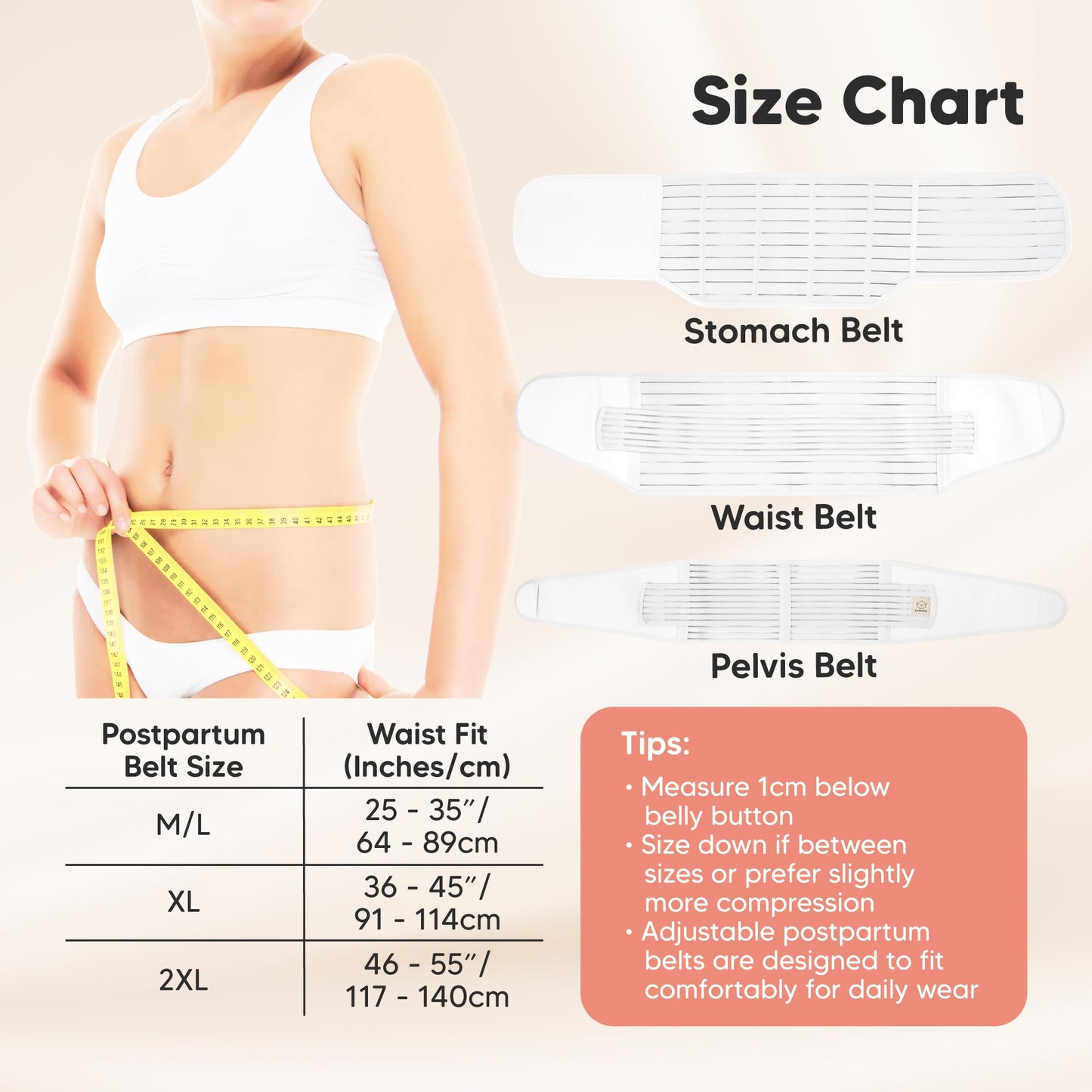 3 in 1 Postpartum Belly Support Recovery Wrap – Postpartum Belly Band, After Birth Brace, Slimming Girdles, Body Shaper Waist Shapewear, Post Surgery Pregnancy Belly Support Band (Midnight Black, M/L)