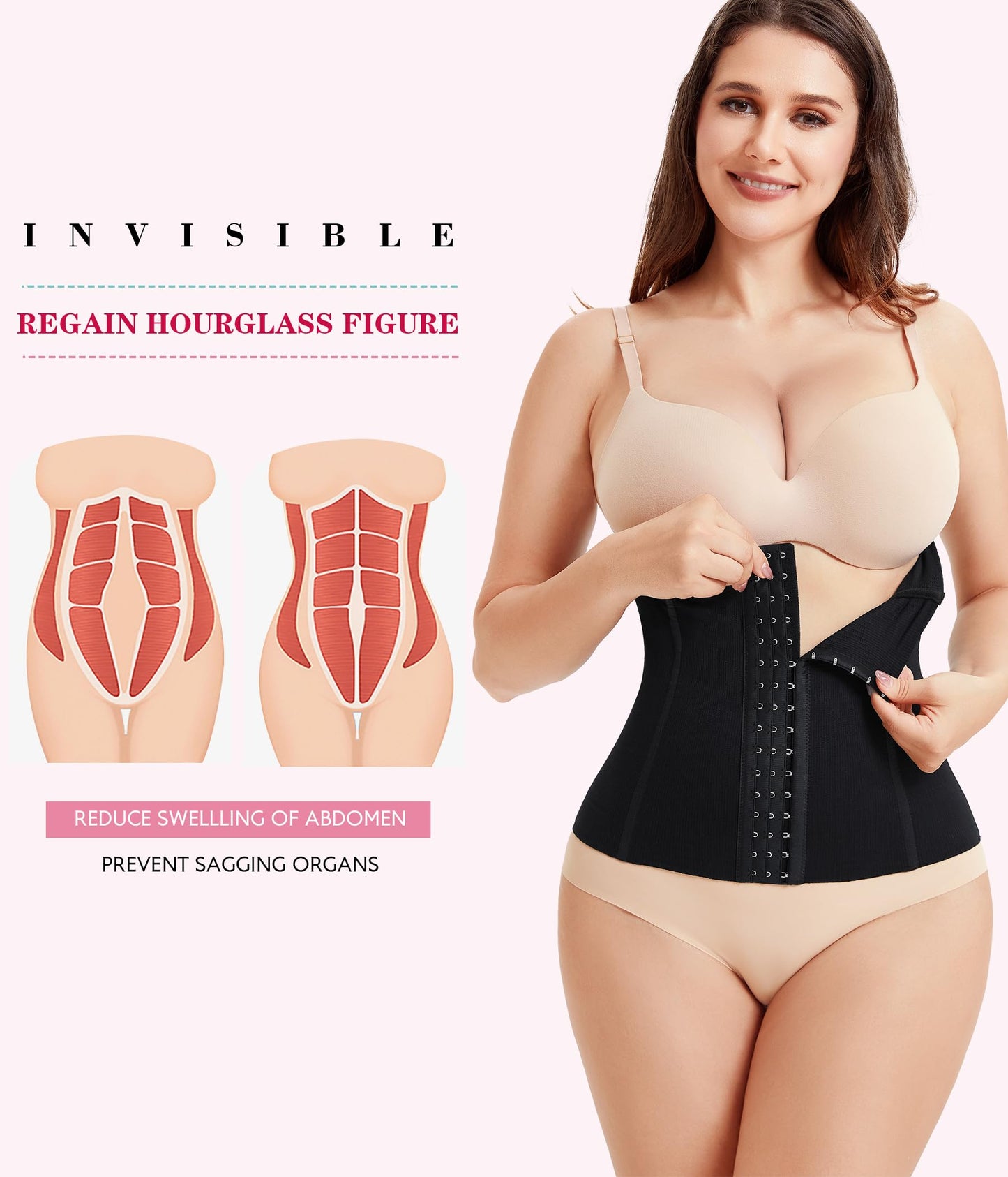 LODAY Waist Trainer Corset Shapewear Tummy Control Body Shaper Waist Cincher for Women Postpartum Belly Band Wrap