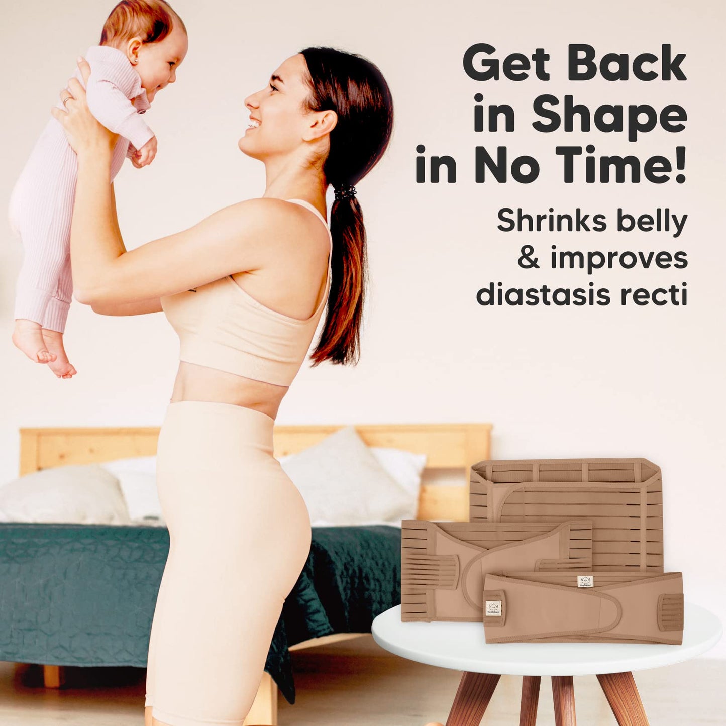 3 in 1 Postpartum Belly Support Recovery Wrap – Postpartum Belly Band, After Birth Brace, Slimming Girdles, Body Shaper Waist Shapewear, Post Surgery Pregnancy Belly Support Band (Midnight Black, M/L)