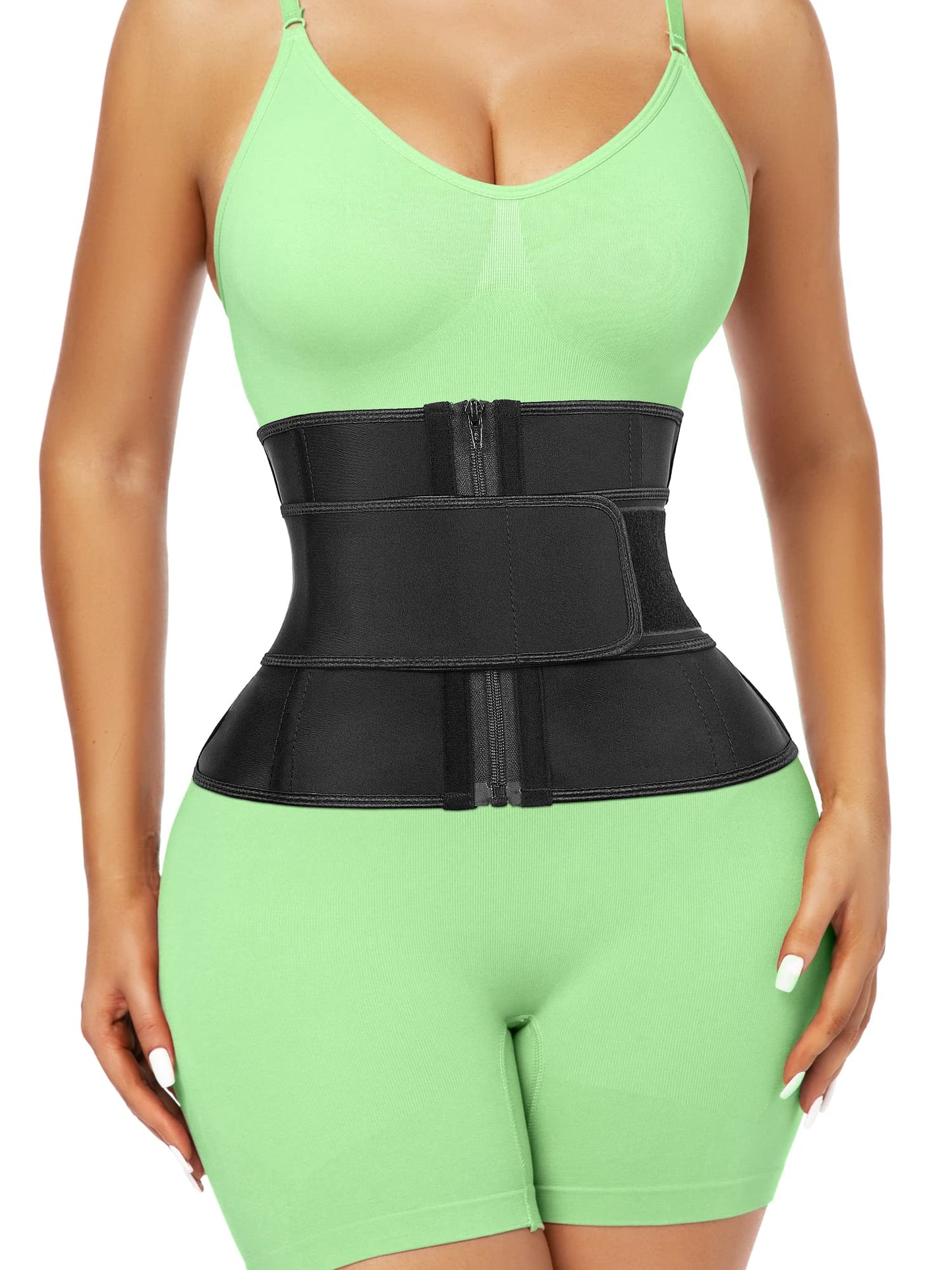 Atbuty Short Torso Waist Trainers Cincher for Women Corset Underbust Latex Sport Girdle Hourglass Body Shaper