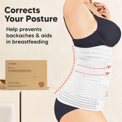 3 in 1 Postpartum Belly Support Recovery Wrap – Postpartum Belly Band, After Birth Brace, Slimming Girdles, Body Shaper Waist Shapewear, Post Surgery Pregnancy Belly Support Band (Midnight Black, M/L)