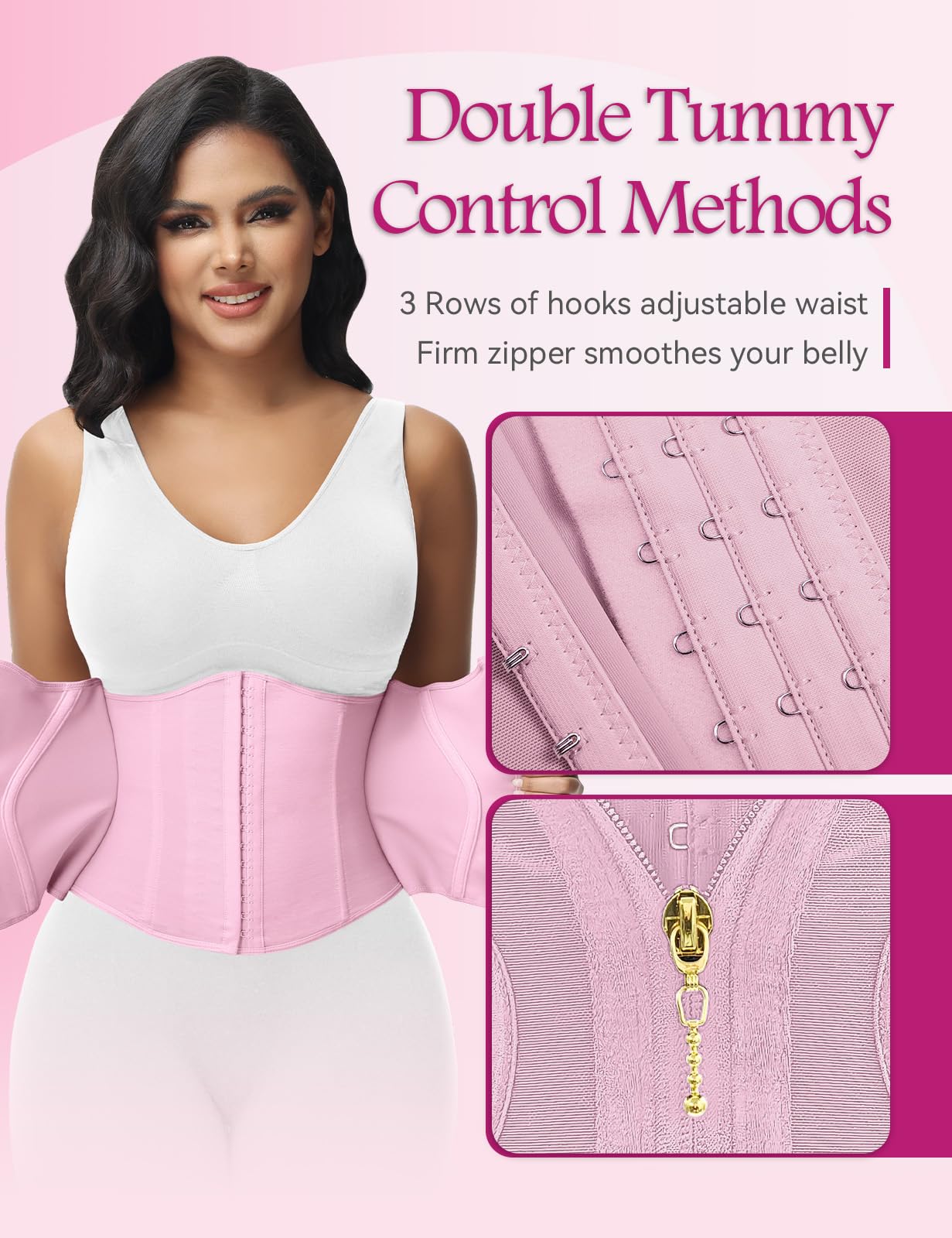 SHAPSHE Short Torso Waist Trainer for Women Corset Waist Cincher Shapewear Tummy Control Workout Hourglass Body Shaper