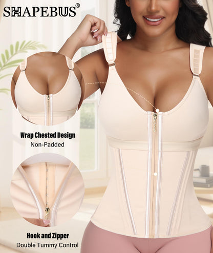 Waist Trainer For Women Corset Shapewear With Zipper Faja Body Shaper Tummy Control Girdle