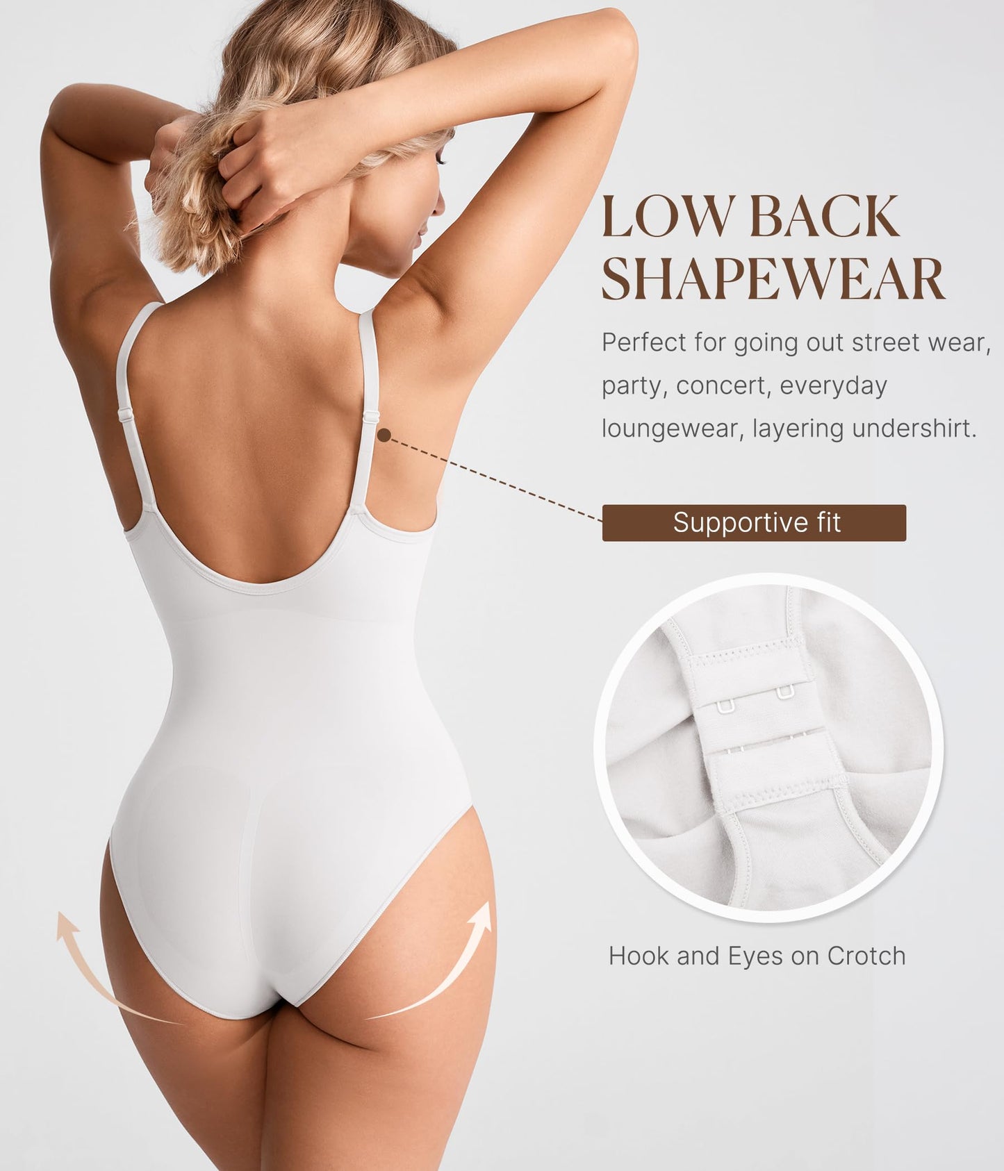 BRABIC Tummy Control Shapewear for Women Seamless Shapewear Bodysuit Body Shaper Waist Trainer Snatched Body Suit