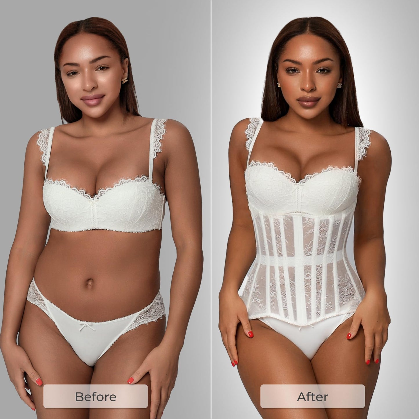 Mesh Corset Waist Trainer for Women - Underbust Corset Lace Up - Waist Cincher Shapewear - Body Shaper