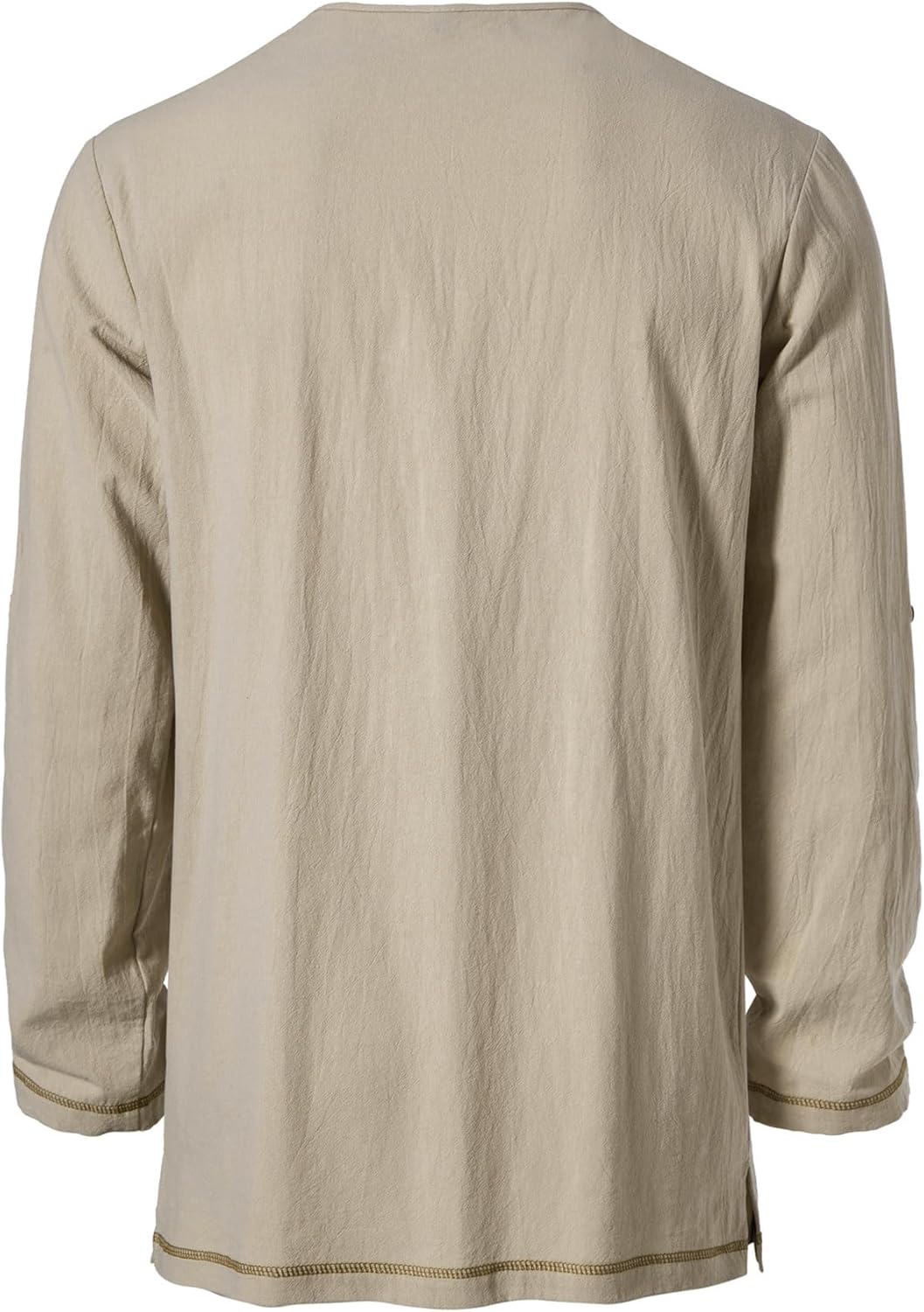 Men's Pure Cotton Vintage Lace Up Shirts for Pirate Renaissance Viking Medieval Costume Without Belt