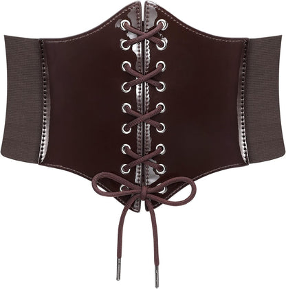 JASGOOD Women’s Elastic Costume Waist Belt Lace-up Tied Waspie Corset Belts for Women
