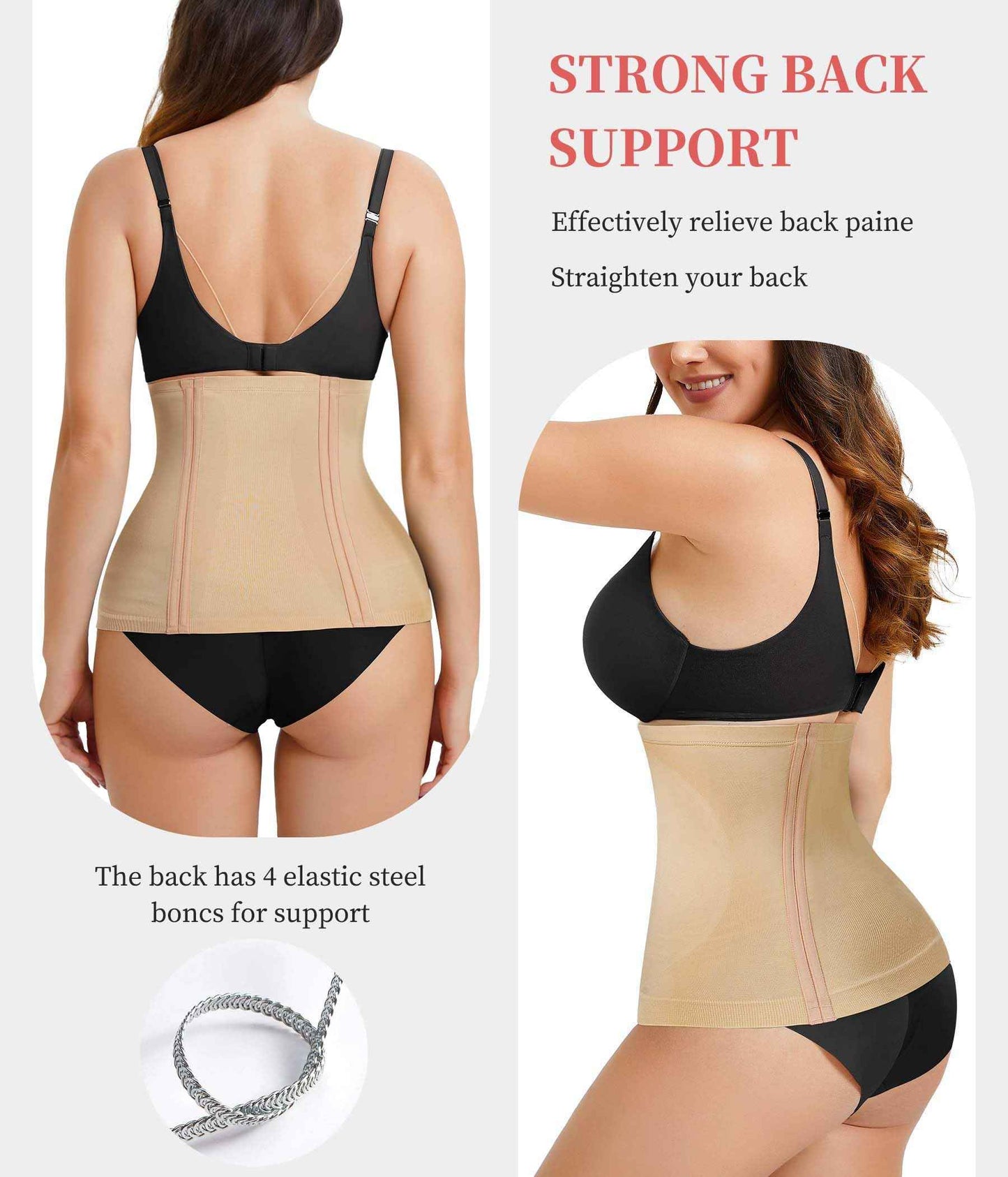 AOSBOEI Waist Trainer Shapewear Tummy Control Waist Cincher Girdle Body Shaper Postpartum Recovery Belt Belly Band Wrap