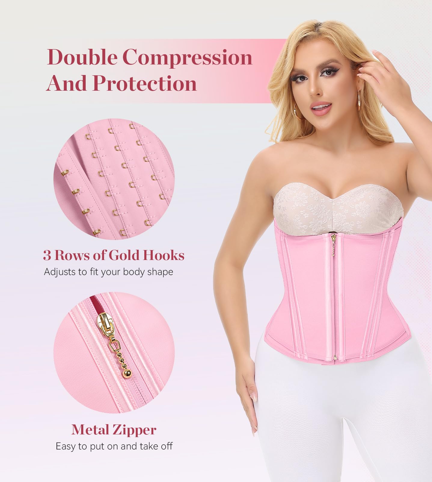 SHAPSHE Waist Trainer for Women, Tummy Control Waist Cincher, Hourglass Sport Workout Faja Body Shaper