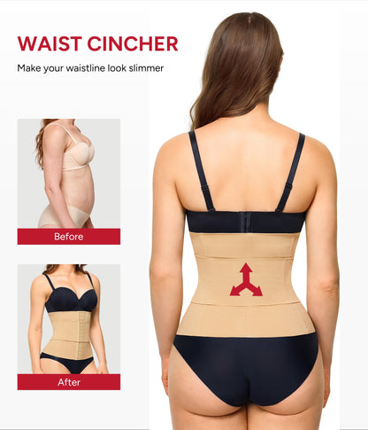 Nebility Waist Trainer for Women Seamless Corset Shapewear Tummy Control Segmented Waist Cincher Faja Body Shaper