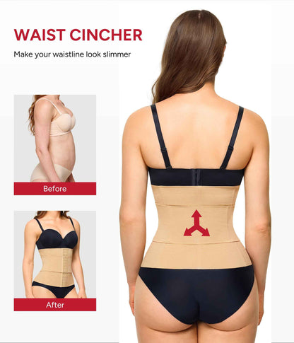 Nebility Waist Trainer for Women Seamless Corset Shapewear Tummy Control Segmented Waist Cincher Faja Body Shaper