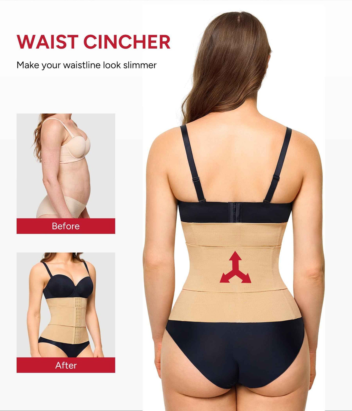 Nebility Waist Trainer for Women Seamless Corset Shapewear Tummy Control Segmented Waist Cincher Faja Body Shaper