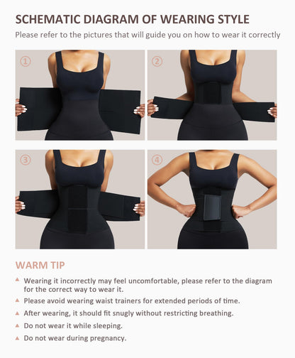 FeelinGirl Waist Trainer Belt Waist Cincher Trimmer Ab Belt Tummy Control Body Shaper with Triple Wrap Women and Men