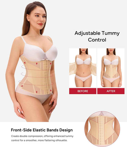 Nebility Waist Trainer for Women Corset Shapewear - Mesh Faja Body Shaper Waist Cincher Tummy Control Girdle Daily Wear