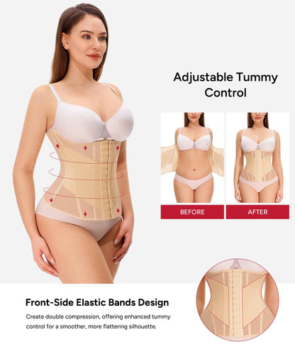 Nebility Waist Trainer for Women Corset Shapewear - Mesh Faja Body Shaper Waist Cincher Tummy Control Girdle Daily Wear