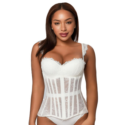 Mesh Corset Waist Trainer for Women - Underbust Corset Lace Up - Waist Cincher Shapewear - Body Shaper