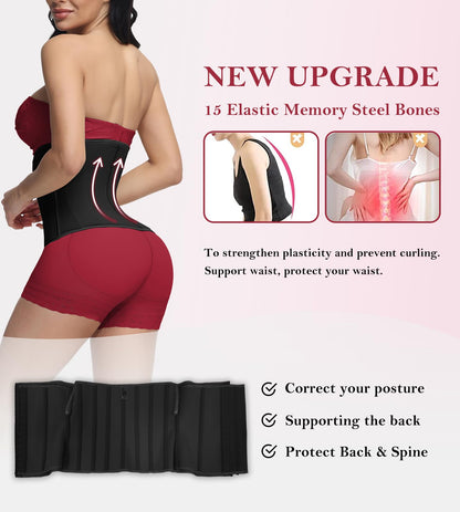 SHAPSHE Waist Trainer for Women, Tummy Control Waist Cincher, Hourglass Sport Workout Faja Body Shaper