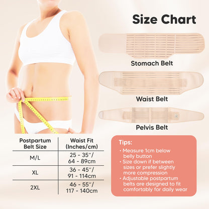 3 in 1 Postpartum Belly Support Recovery Wrap – Postpartum Belly Band, After Birth Brace, Slimming Girdles, Body Shaper Waist Shapewear, Post Surgery Pregnancy Belly Support Band (Midnight Black, M/L)