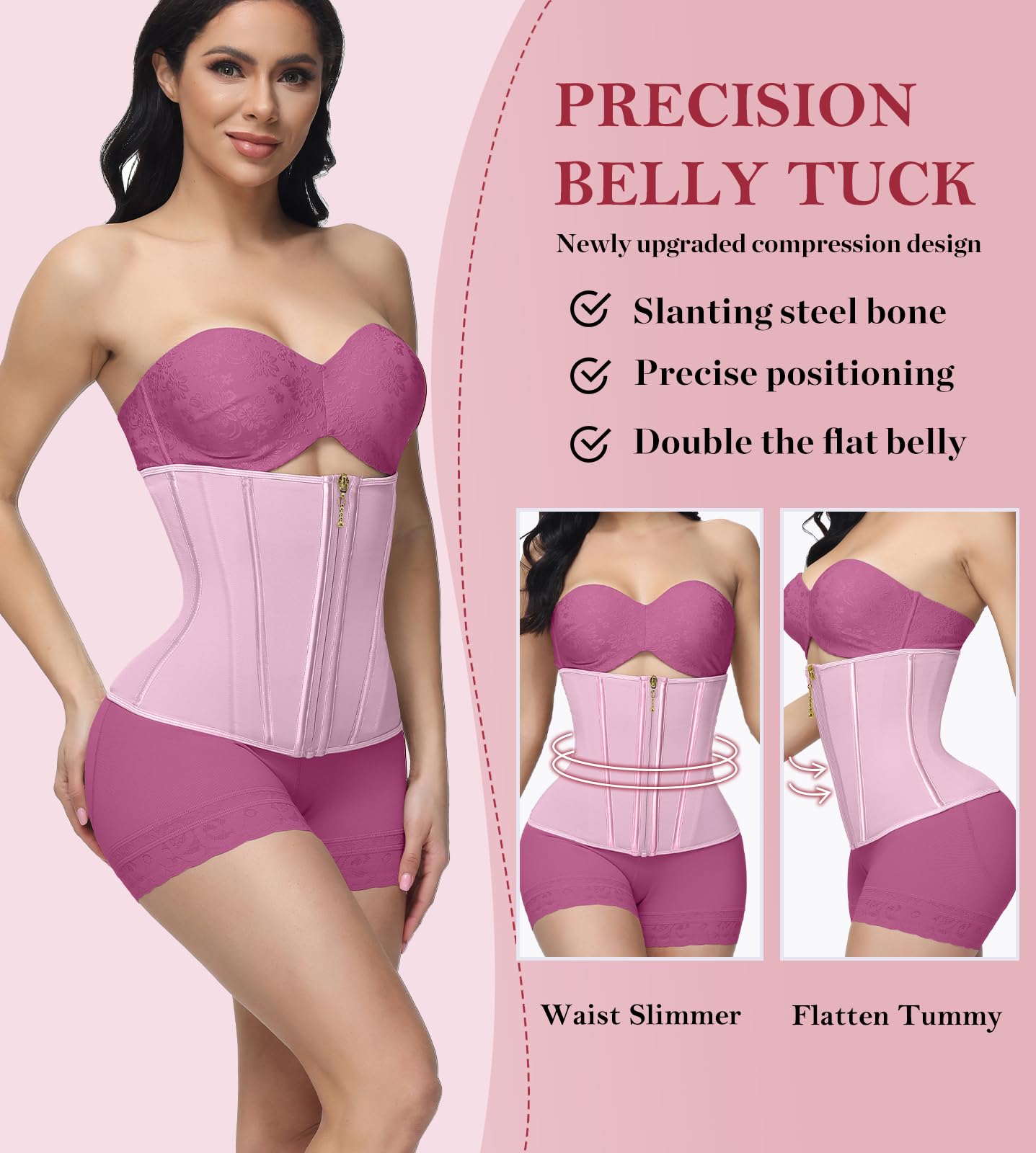 SHAPSHE Waist Trainer for Women, Tummy Control Waist Cincher, Hourglass Sport Workout Faja Body Shaper