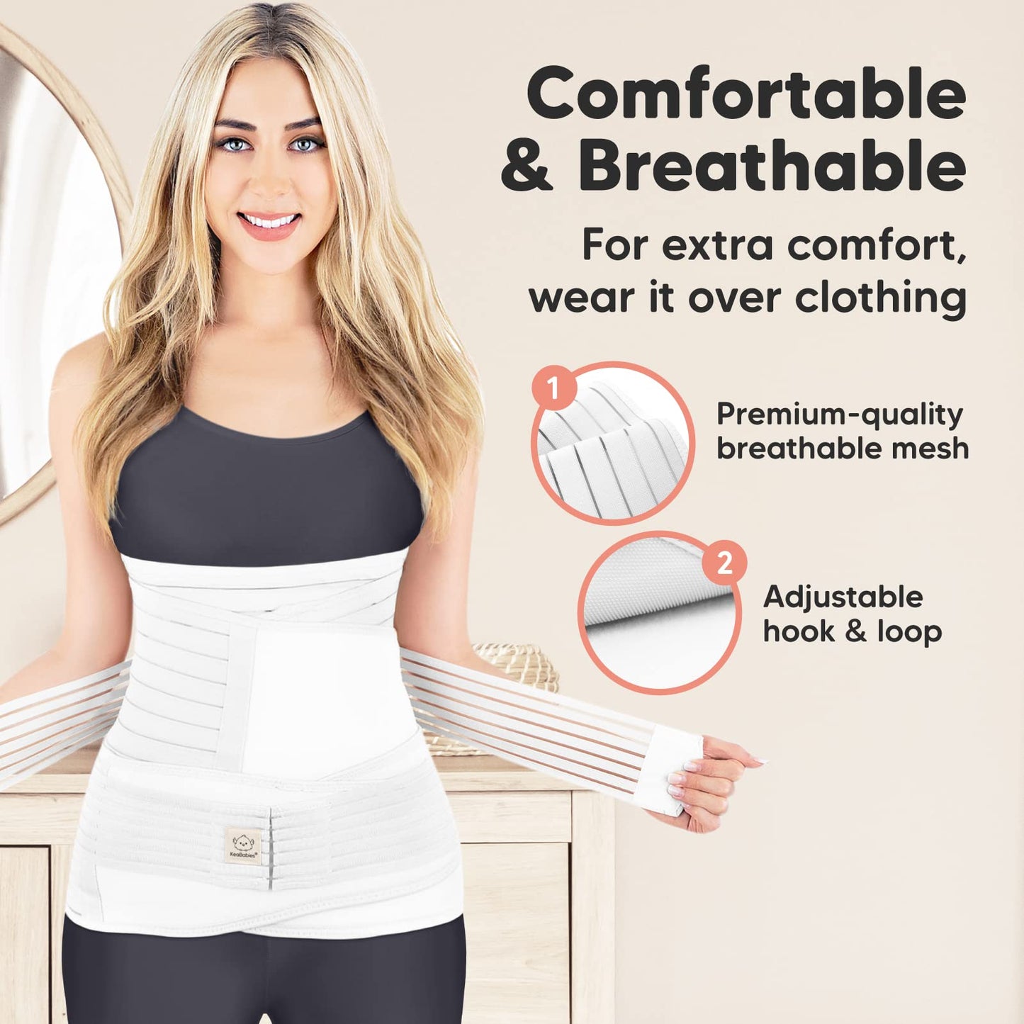 3 in 1 Postpartum Belly Support Recovery Wrap – Postpartum Belly Band, After Birth Brace, Slimming Girdles, Body Shaper Waist Shapewear, Post Surgery Pregnancy Belly Support Band (Midnight Black, M/L)