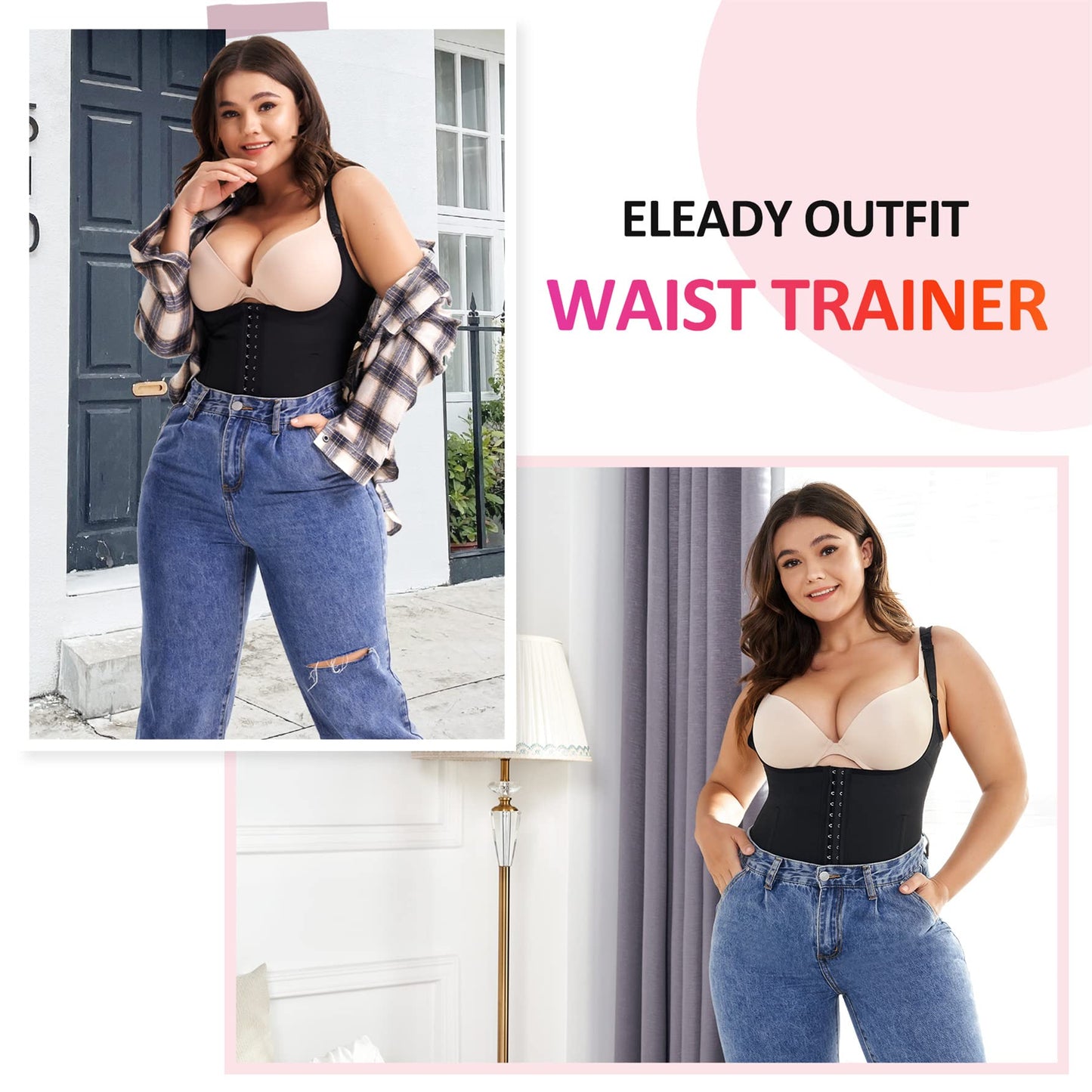 Eleady Womens Waist Trainer Corset Vest Weight Loss Breathable Tank Tops Tummy Control Shapewear Slimming Body Shaper