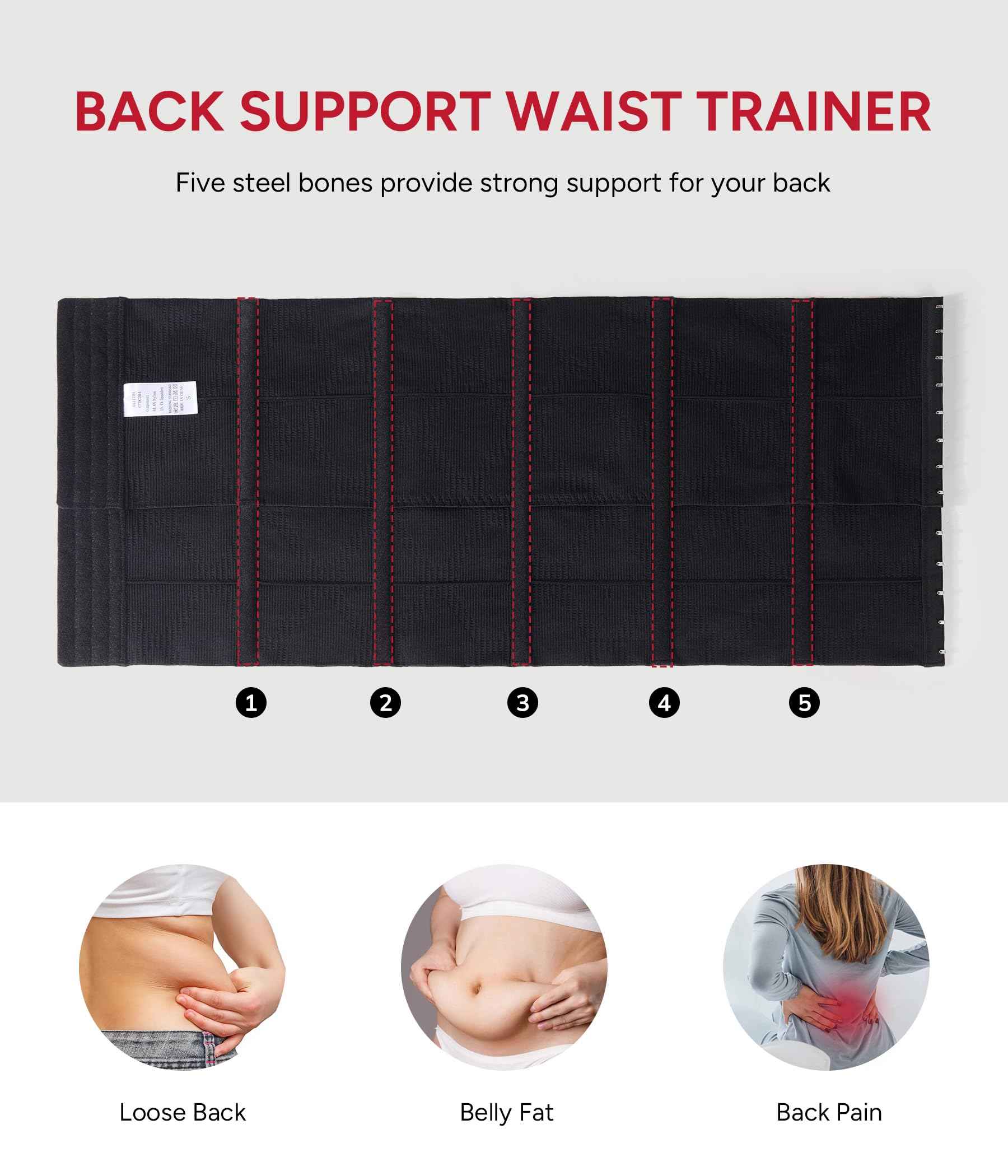 Nebility Waist Trainer for Women Seamless Corset Shapewear Tummy Control Segmented Waist Cincher Faja Body Shaper