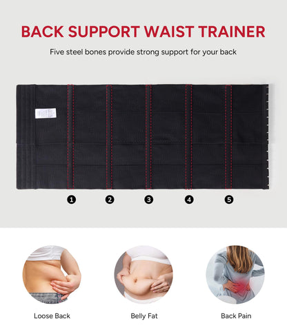 Nebility Waist Trainer for Women Seamless Corset Shapewear Tummy Control Segmented Waist Cincher Faja Body Shaper