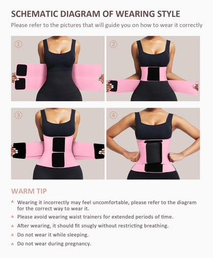 FeelinGirl Waist Trainer Belt Waist Cincher Trimmer Ab Belt Tummy Control Body Shaper with Triple Wrap Women and Men