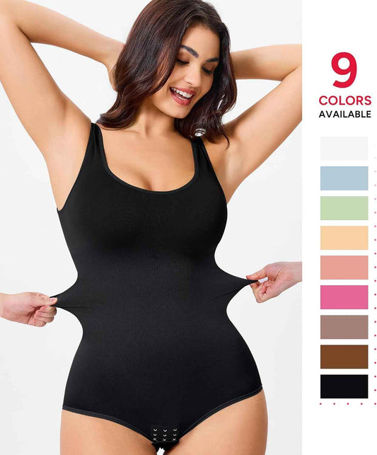 Nebility Womens' Waist Trainer Seamless Round Neck Tummy Control Shapewear Bodysuit