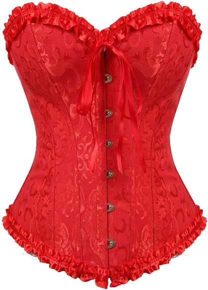 Zhitunemi Black Corset Top for Women Pirate Corsets Shapewear Steampunk Corset Overbust
