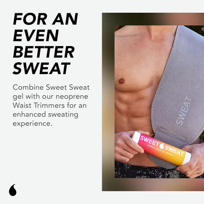 Sports Research® Sweet Sweat Waist Trimmer - Premium Sweat Enhancing Fitness Belt for Women & Men - 5 Adjustable Sizes