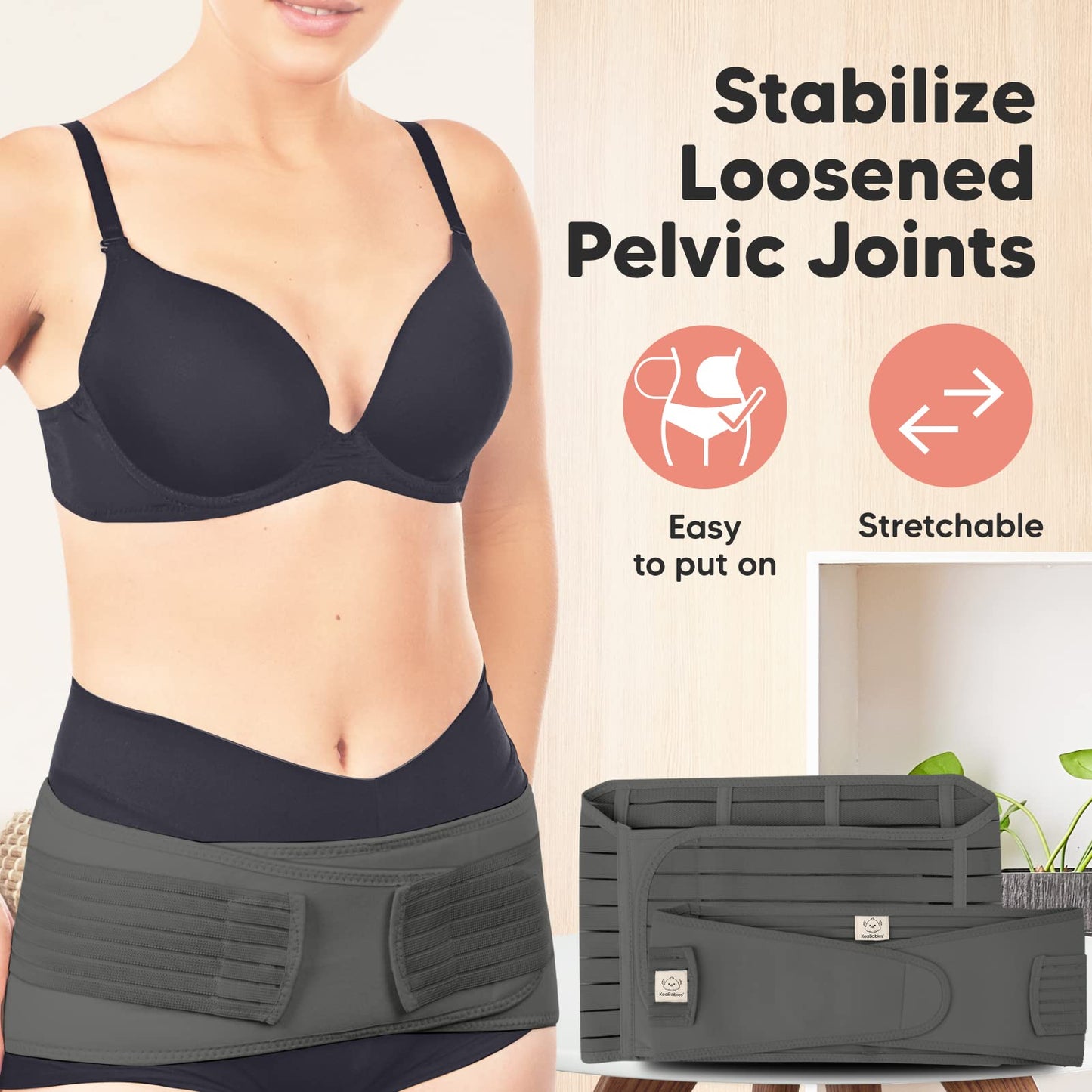 3 in 1 Postpartum Belly Support Recovery Wrap – Postpartum Belly Band, After Birth Brace, Slimming Girdles, Body Shaper Waist Shapewear, Post Surgery Pregnancy Belly Support Band (Midnight Black, M/L)
