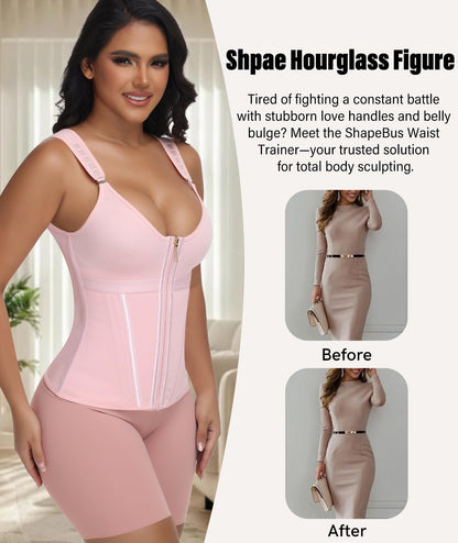 Waist Trainer For Women Corset Shapewear With Zipper Faja Body Shaper Tummy Control Girdle