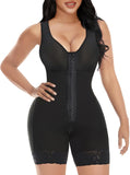 YIANNA Fajas Colombianas Shapewear for Women Tummy Control Post Surgery Full Body Shaper Butt Lifter with Zipper Crotch,YA7275-Black-L