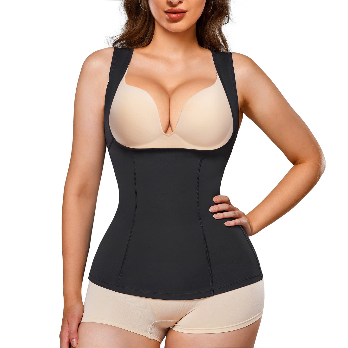 Eleady Womens Waist Trainer Corset Vest Weight Loss Breathable Tank Tops Tummy Control Shapewear Slimming Body Shaper