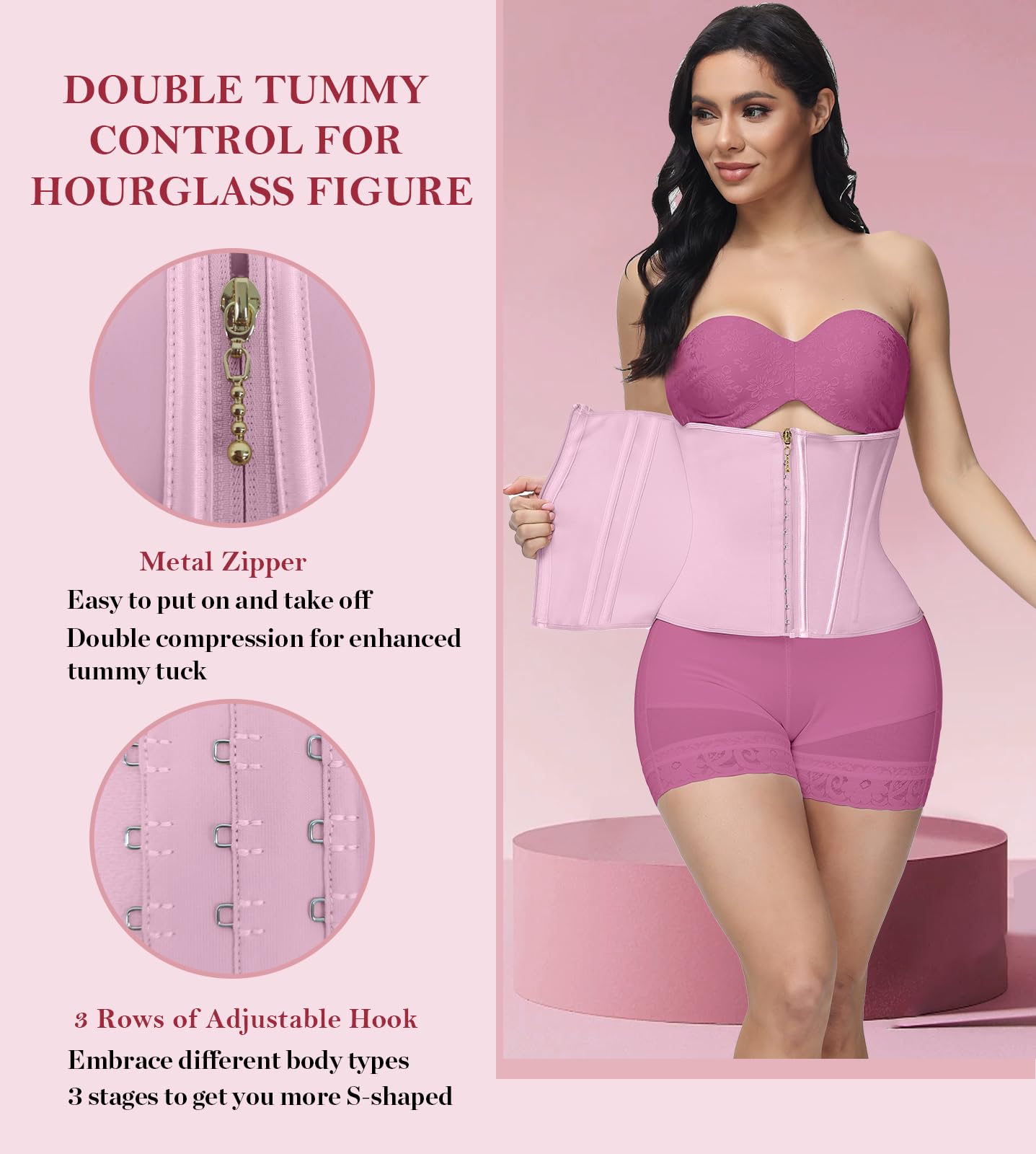 SHAPSHE Waist Trainer for Women, Tummy Control Waist Cincher, Hourglass Sport Workout Faja Body Shaper