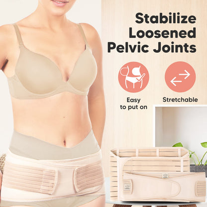 3 in 1 Postpartum Belly Support Recovery Wrap – Postpartum Belly Band, After Birth Brace, Slimming Girdles, Body Shaper Waist Shapewear, Post Surgery Pregnancy Belly Support Band (Midnight Black, M/L)