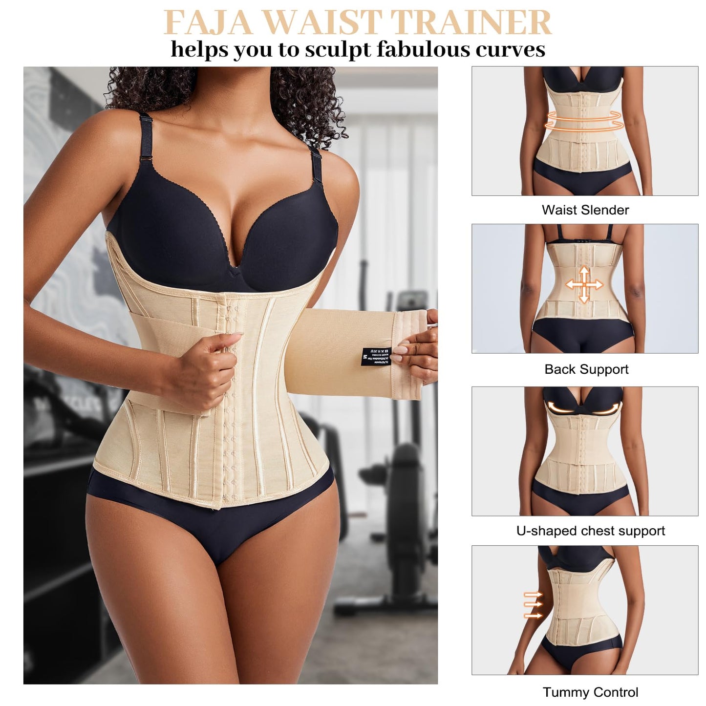 Waist Trainer for Women Faja Body Shaper Tummy Control Shapewear Waist Cinchers Corset