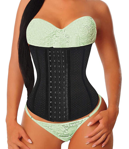 YIANNA Waist Trainer for Women Latex Underbust Waist Corsets Cincher Hourglass Body Shaper 4 Hooks