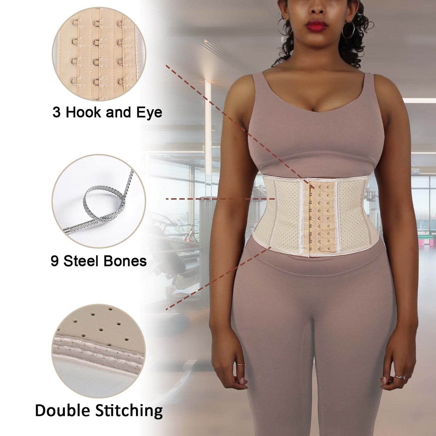 Atbuty Super Short Torso Waist Trainers Cincher Corset Tummy Shaper Slimming Latex Girdle