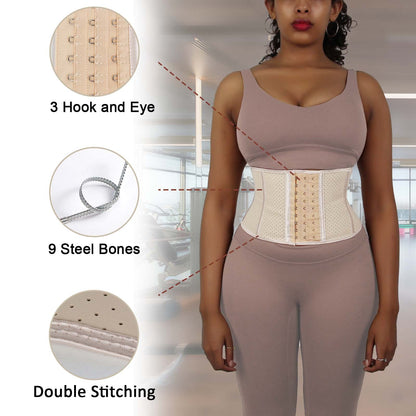 Atbuty Super Short Torso Waist Trainers Cincher Corset Tummy Shaper Slimming Latex Girdle