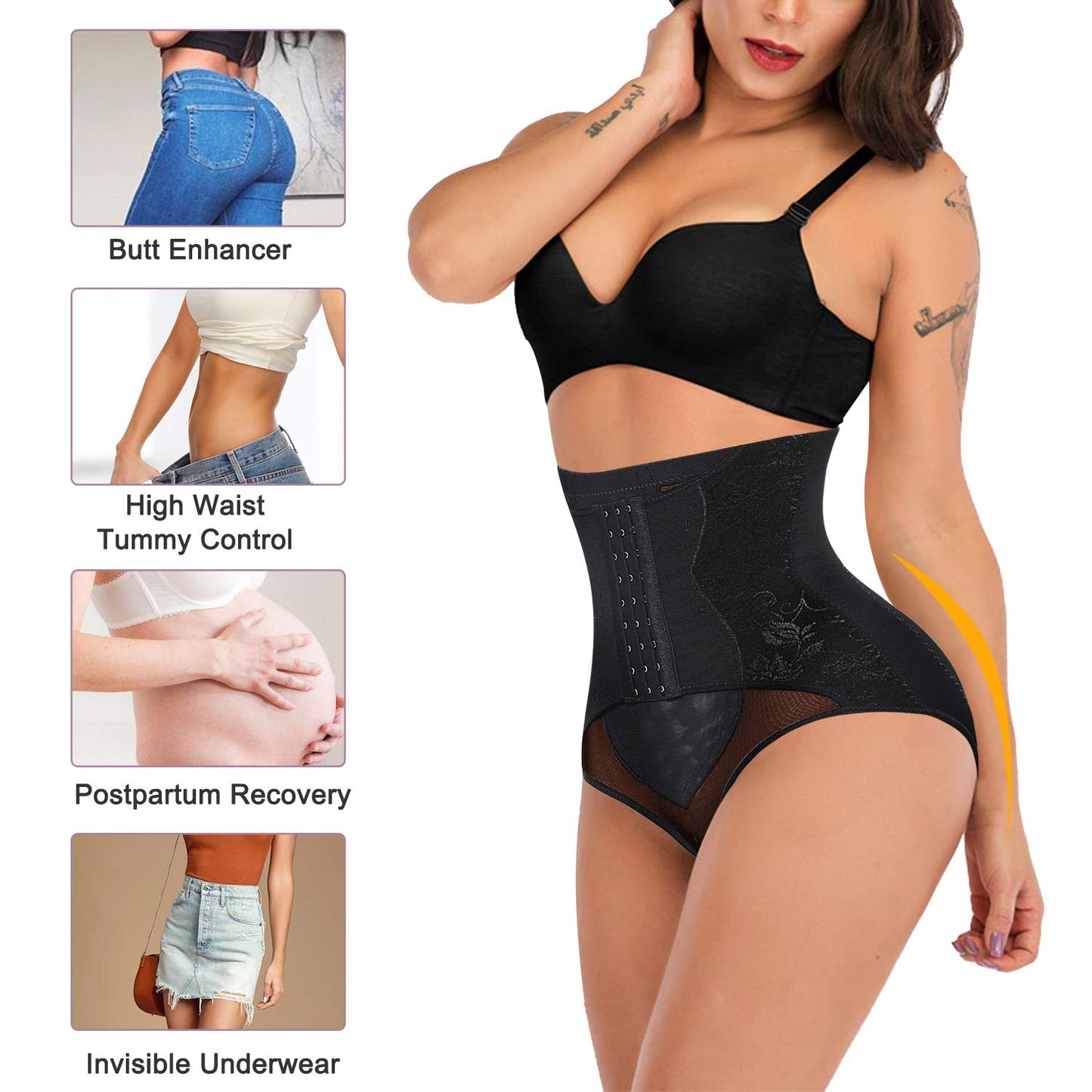 YERKOAD Tummy Control Panties for Women Shapewear Butt Lifter Short High Waist Trainer Corset Slimming Body Shaper Underwear