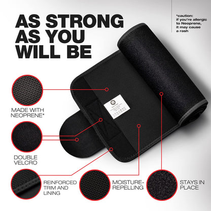 ActiveGear Premium Waist Trimmer & Trainer Belt for Men and Women - Sweat-Enhancing Slimming Wrap for Stomach, Adjustable Fit