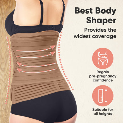 3 in 1 Postpartum Belly Support Recovery Wrap – Postpartum Belly Band, After Birth Brace, Slimming Girdles, Body Shaper Waist Shapewear, Post Surgery Pregnancy Belly Support Band (Midnight Black, M/L)