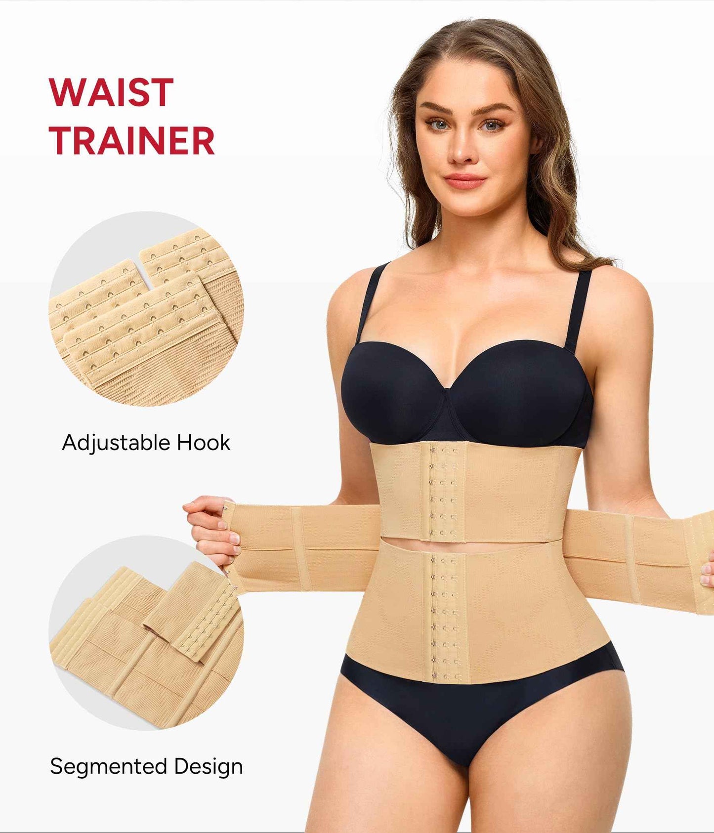 Nebility Waist Trainer for Women Seamless Corset Shapewear Tummy Control Segmented Waist Cincher Faja Body Shaper