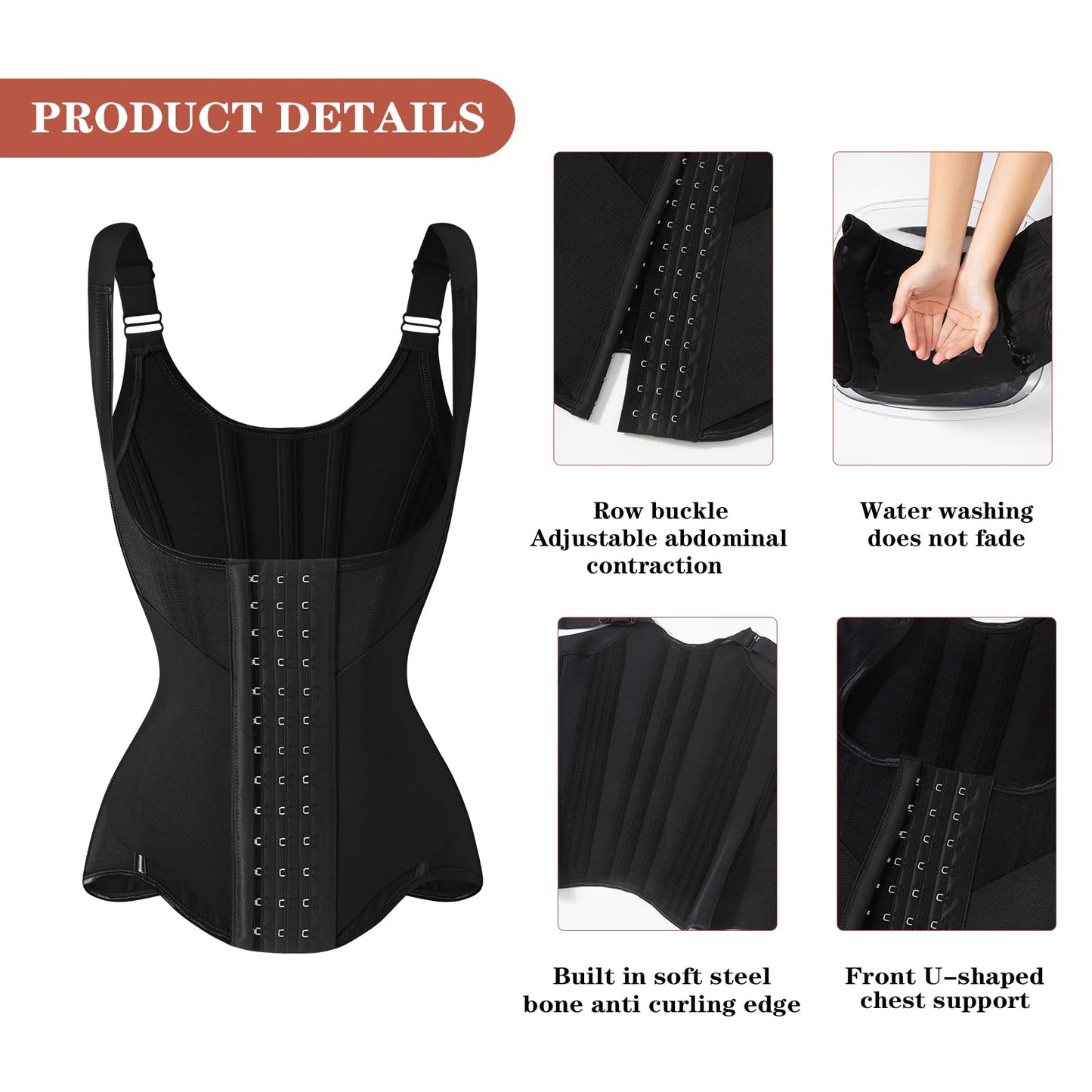 Waist Trainer for Women Corset Shapewear Tummy Control Vest Waist Cincher Shaper Workout Girdle