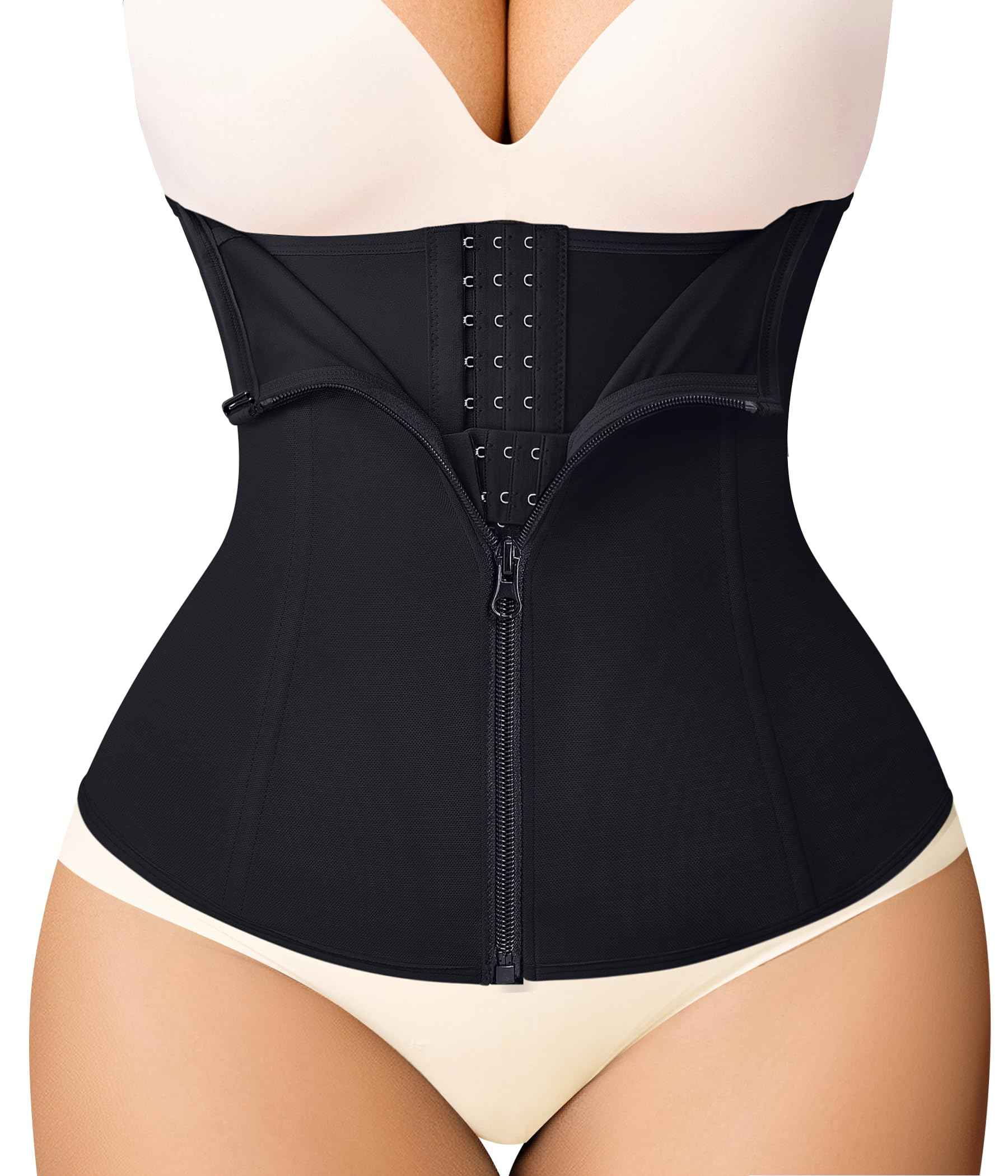 MERYOSZ Waist Trainer Corset Zipper Tummy Control Shapewear Breathable Waist Cincher for Women Body Shaper Sport Girdle
