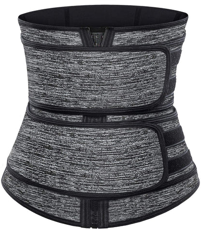 HOPLYNN Sweat Waist Trainer for Women Two Belts, Neoprene Workout Corset Waist Trainer Cincher Trimmer Shaper Zipper