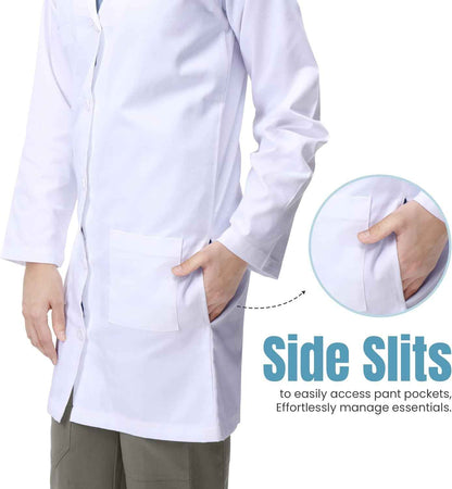 NY Threads Professional Lab Coat for Men Long Sleeve Medical Coat